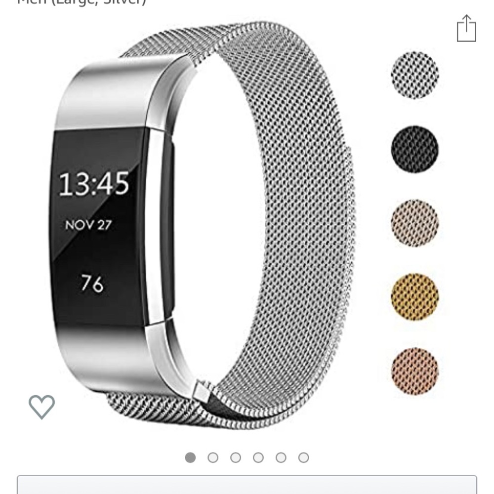 Replacement Band Fitbit Charge 2, Stainless Steel